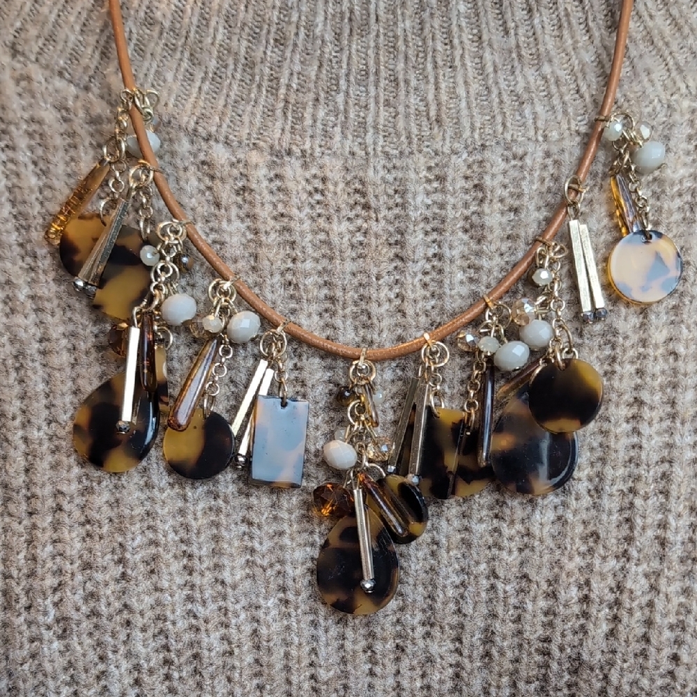 LOFT Tortoiseshell and Gold Necklace
